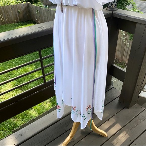 70s Vintage Handkerchief Hem Disco Summer Dress - Picture 9 of 10